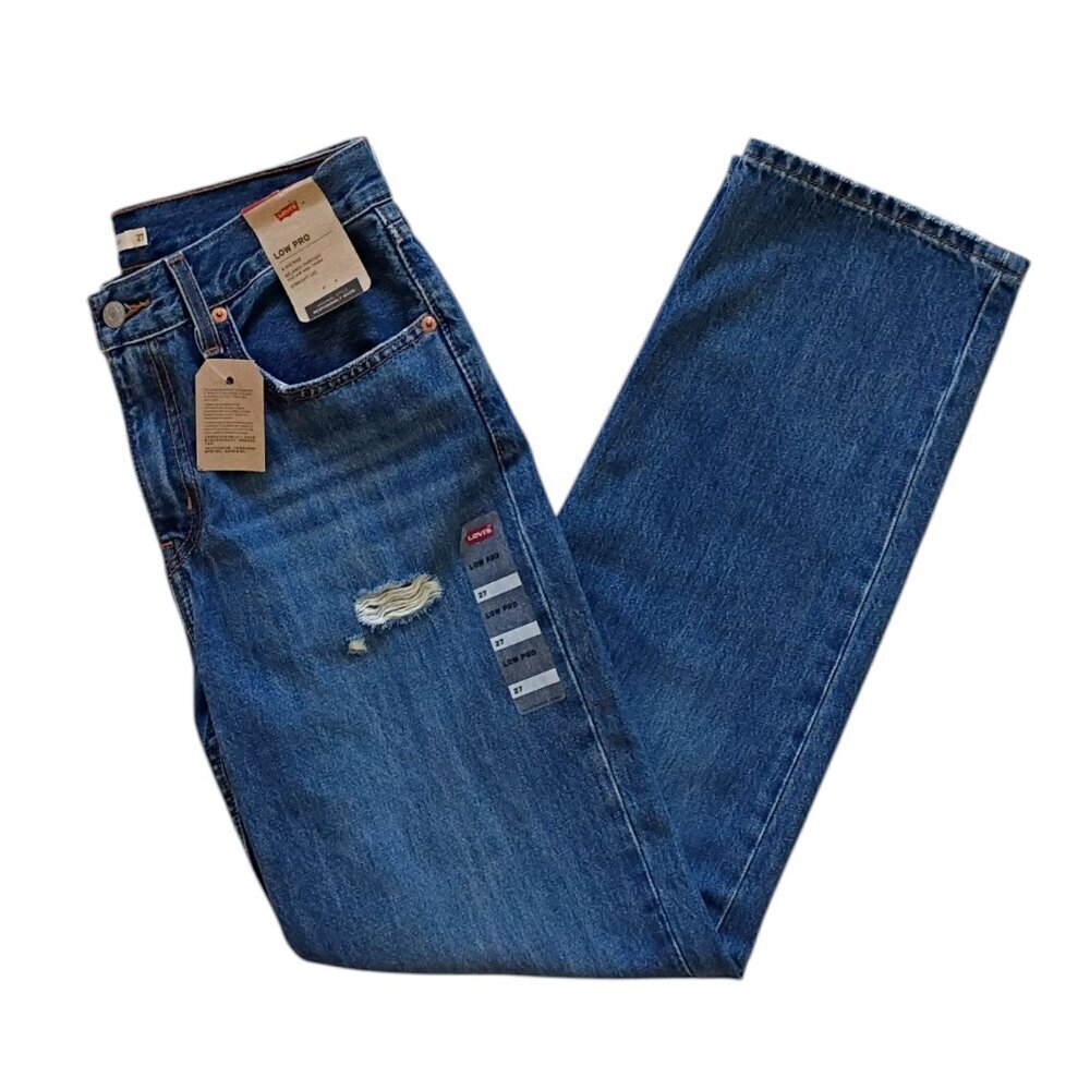 Levi's Womens Low Pro Relaxed Straight Jeans Light Wash Size 27 Mid Rise Vintage - Picture 4 of 12